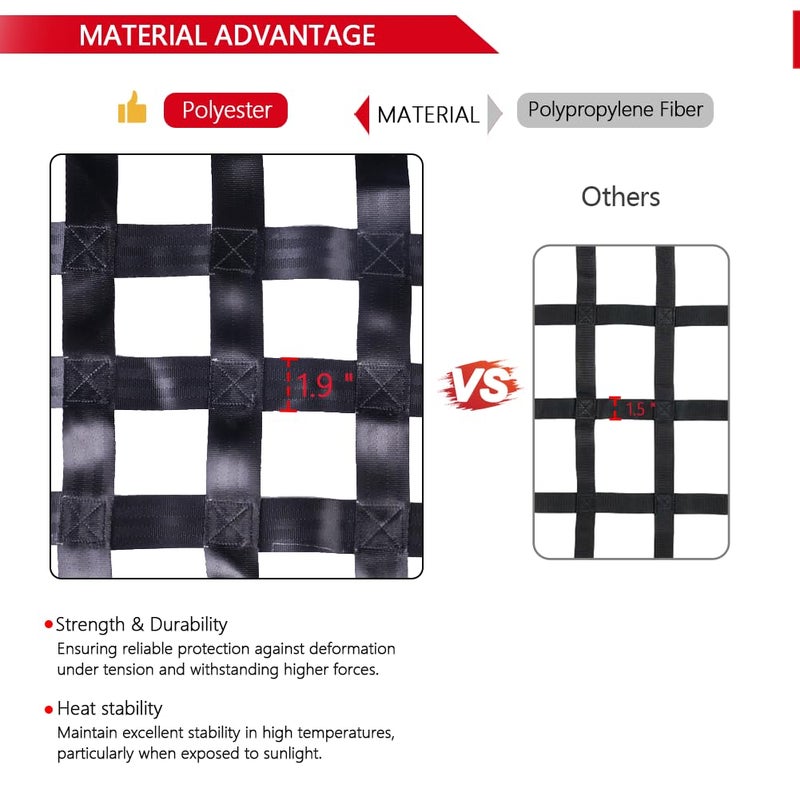 Surmount Way Surmountway Cargo Net for Pickup Truck Bed(42" x 50"), Truck Bed Cargo Net with Capacity 1100LBS, Heavy Duty Cargo Nets with Adjustable Cam Buckles & S-Hooks, Truck Cargo Net for Trailer Trucks - Image 2